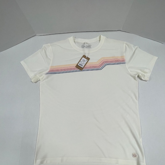Marine Layer White Sunset Stripe Air Crew Graphic Tee - Size M - NEW With Tags. - Picture 8 of 15
